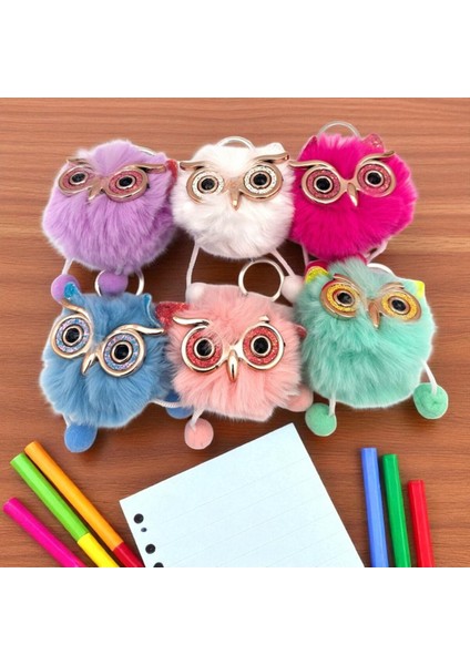 Tüylü Peluş Baykuş Anahtarlık 1 Adet