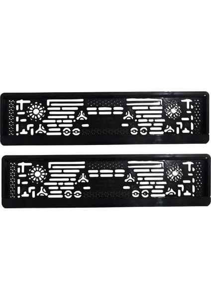 Araba Plaka Çerçevesi,araç Plakalığı - Oto Plakalık,parlak Siyah,her Araca Uyumlu 2 Adet