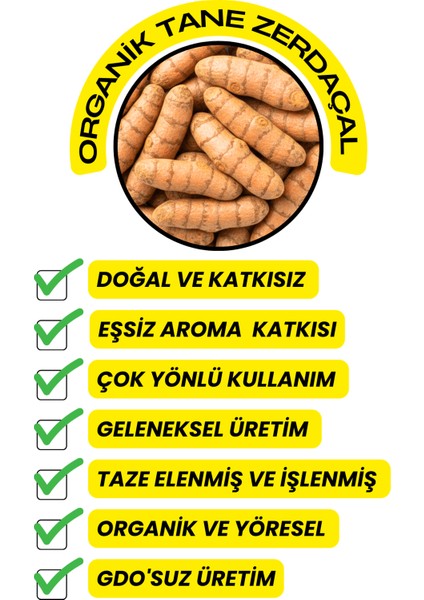 Zerdeçal Tane - ( Organik,yeni Mahsül, Iri Taneli ) 50GR modelleri