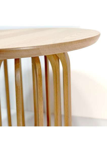 Palermo Yuvarlak Modern Klasik Rustik Retro Vintage Naturel Dekoratif Ahşap Çıtalı Eskitme Iskandinavyan Orta Mantar Sehpa fiyatları