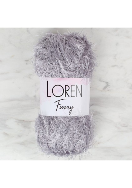 Loren Furry Gri El Örgü Ipi - RF006 - 34045