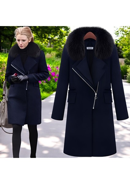 Kışlık Çıkarılabilir Kürk Yaka Detaylı Kaşe Kaban fiyatları