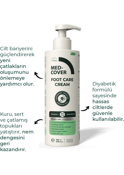 Med-Cover Ayak Bakım Kremi x 2 Adet– Uyumlu & Hassas Ciltlere Özel (%10 Üre, Shea Butter, Beeswax modelleri