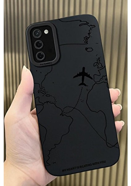 Samsung S20 Fe Uyumlu – Siyah Harita Desenli Yumuşak Silikon Kılıf fiyatları