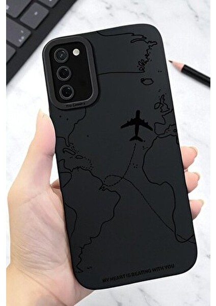 Samsung S20 Fe Uyumlu – Siyah Harita Desenli Yumuşak Silikon Kılıf modelleri