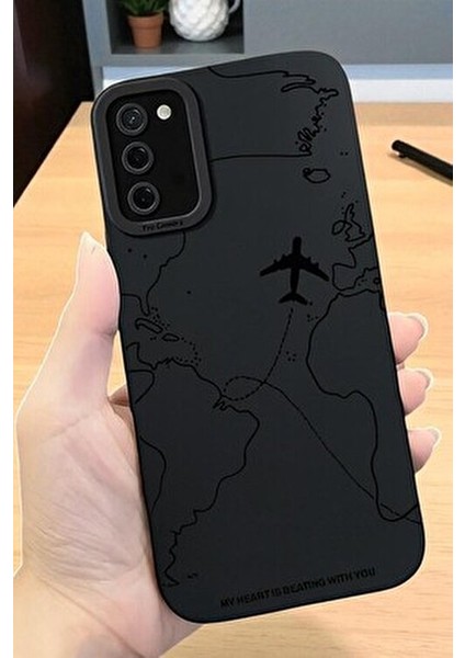 Samsung S20 Fe Uyumlu – Siyah Harita Desenli Yumuşak Silikon Kılıf fırsatları