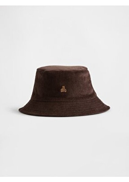 Bebek Kahverengi Corduroy Bucket Şapka