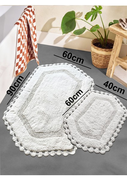 Exgena Ekru 2li %100 Pamuklu Banyo Paspas Seti modelleri