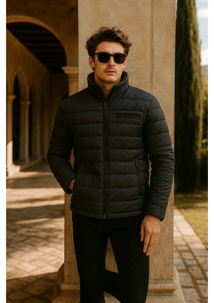 Erkek Comfort Dik Yaka Günlük Kışlık Füme Şişme Mont fırsatları