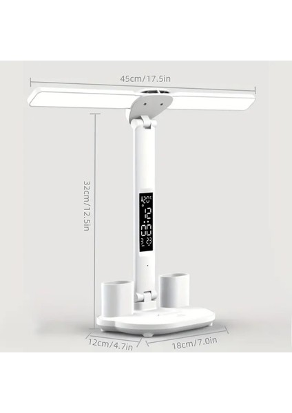 Dijital Ekranlı Çift Kanatlı Kalemlik Bölmeli Tip C USB Kablolu LED Masa Lambası modelleri