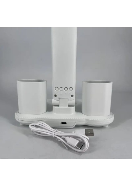 Dijital Ekranlı Çift Kanatlı Kalemlik Bölmeli Tip C USB Kablolu LED Masa Lambası fırsatları