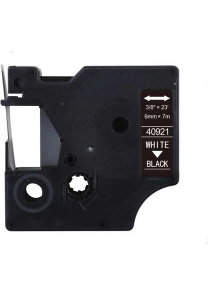40921 Muadil Siyah-Beyaz D1 Yedek Şerit 9mm x 7m