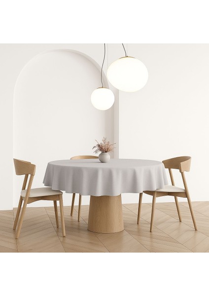 Buldan Pamuklu Keten Yuvarlak Masa Örtüsü