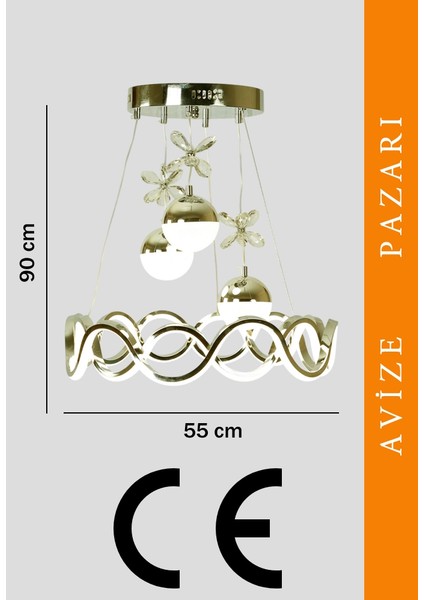 Neo Sarı Kaplama Yuvarlak 3 Toplu 3 Renk Modüllü Ledli Avize fırsatları