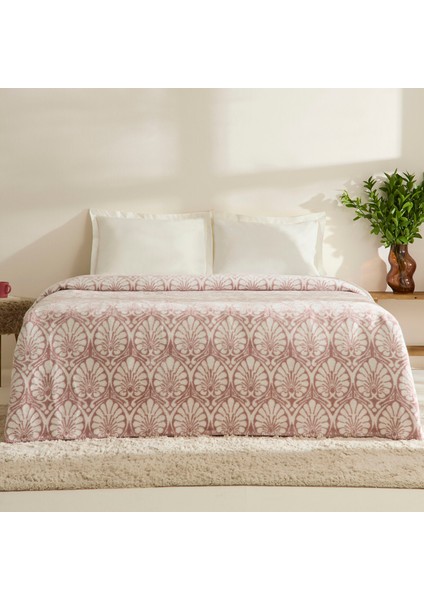 Miusa Çift Kişilik Akrilik Battaniye Gül Kurusu