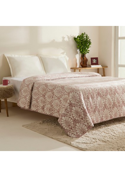 Miusa Çift Kişilik Akrilik Battaniye Gül Kurusu