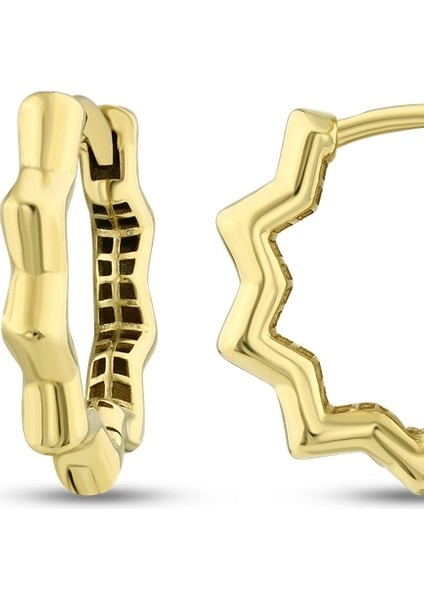 Zikzak Altın Halka Küpe - 14K fiyatları