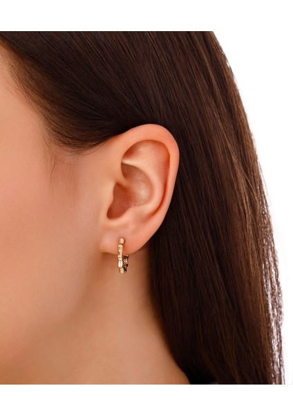 Zikzak Altın Halka Küpe - 14K modelleri