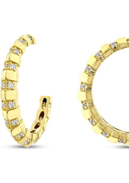 Altın Tasarım Halka Küpe - 14K fiyatları