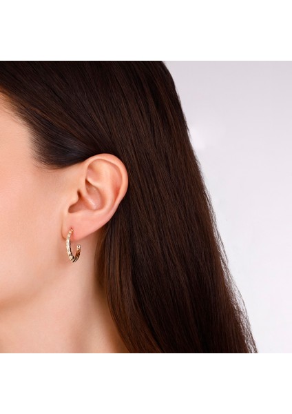 Altın Tasarım Halka Küpe - 14K modelleri