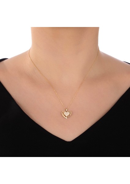 Kalp Figürlü Altın Kolye - 14K modelleri