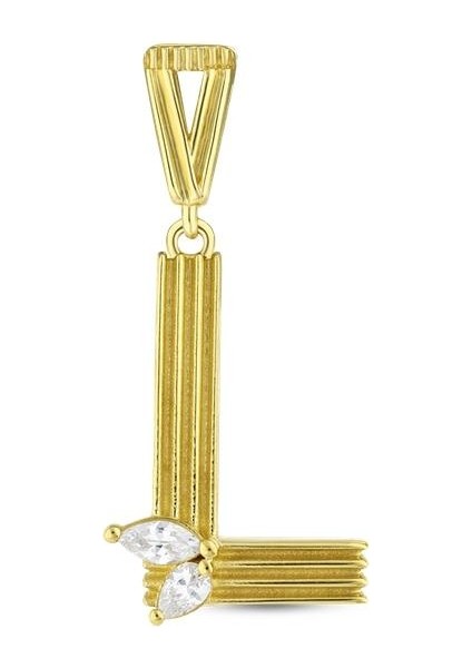 Altın L Harf Kolye Ucu - 14K