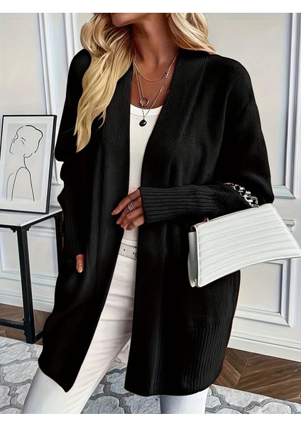 Kadın Uzun Kollu Önü Açık Triko Hırka fiyatları