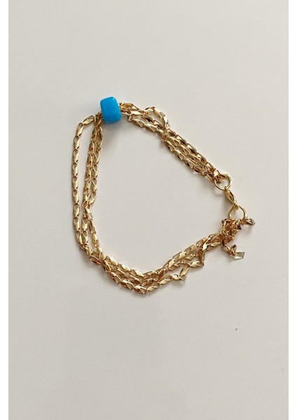 Mavi Taşlı Gold Bileklik fiyatları