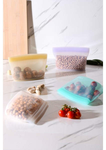 Lush Hava Sızdırmaz Kilitli Silikon Saklama Torbası 500 ml | Mor fırsatları