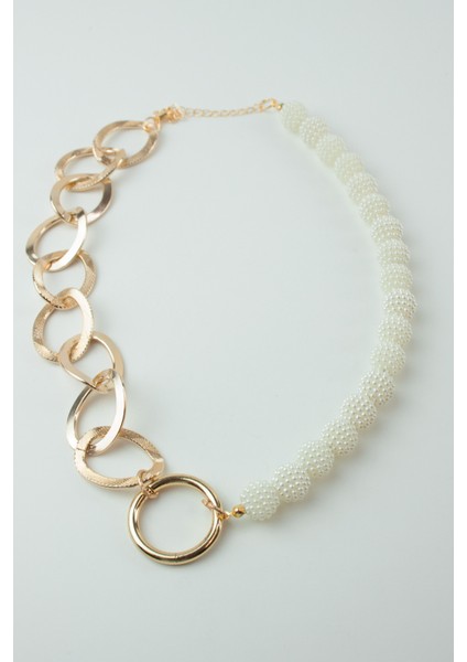 Kalın Zincir Dokulu Inci Kolye fırsatları