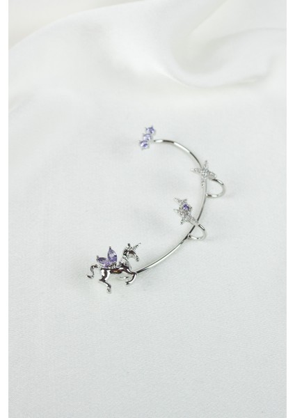 Unicorn Figürlü Kıkırdak Küpe