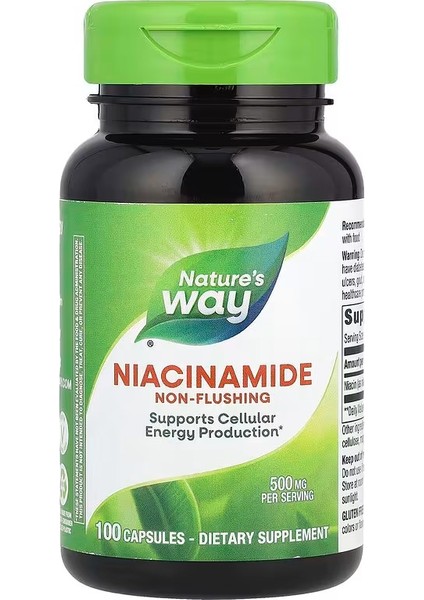 Nature's Way Niacinamide Non-Flushing 500 Mg 100 Capsules