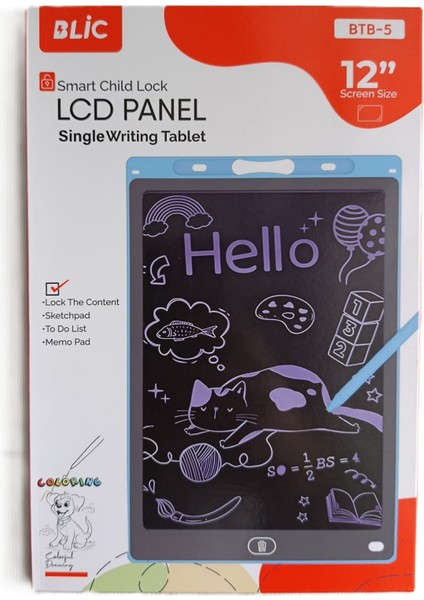 LCD Panel Yazı Tableti 12 Inç Btb-5 Smart Child Lock LCD Panel Single Writing Tablet fiyatları
