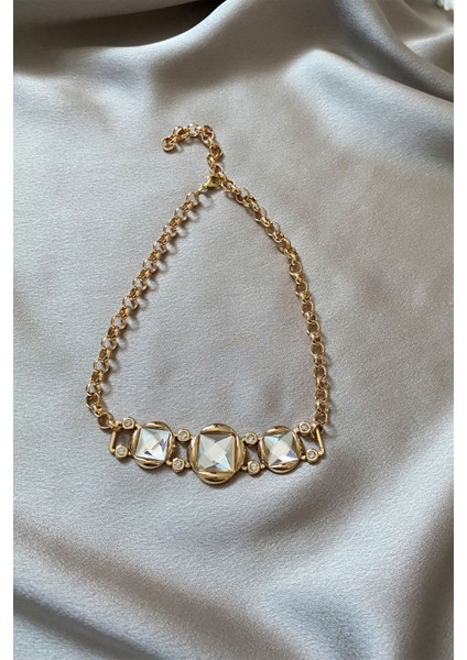 Taşlı Gold Choker Kolye modelleri