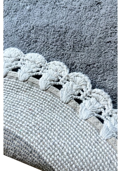 Elexus Gri %100 Pamuklu 2li Banyo Paspas Seti modelleri