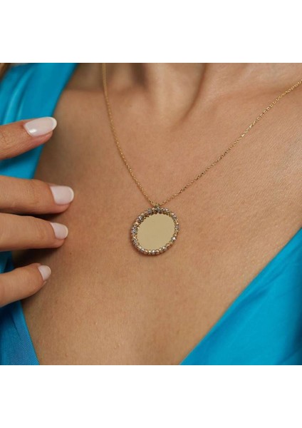 14 Ayar Altın 3,78 gr Dorikalı Plaka Kolye