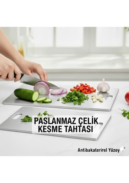 Paslanmaz Çelik Kesme Tahtası ( Büyük Boy )