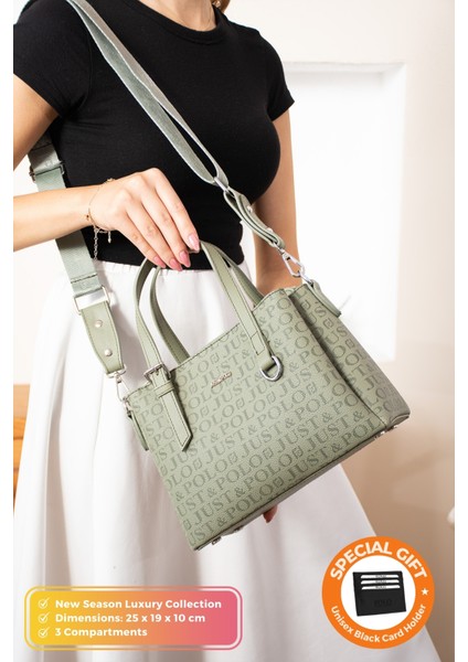 Orijinal Just Polo Collection 3 Bölmeli Lüks Yumuşak Deri Ayarlanabilir Çapraz Askılı Omuz Çantası