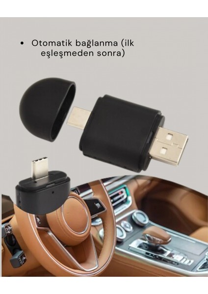 Kablosuz Carplay ve Android Auto Adaptörü – Usb-A & Type-C Girişli Akıllı Dönüştürücü fiyatları