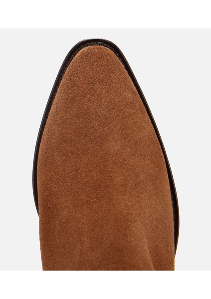 01BOH313150A340 KADIN Süet Deri Taba Western Kovboy Topuklu Bot indirimleri