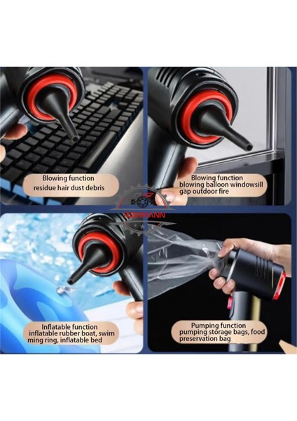 Ford Fiesta 2014-2015-2016-2017 Kablosuz Şarjlı Oto El Süpürgesi - Güçlü Emiş & Üfleme Özellikli, Ev ve Araç Için TAŞINABILIR,60W ,6000PA