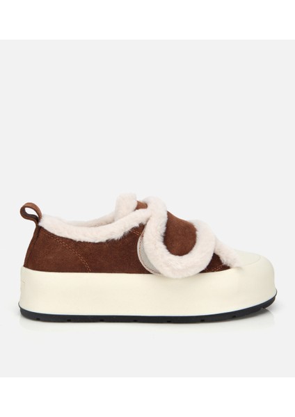 01AYH316800A370 KADIN Süet Deri Taba Kürklü Kalın Bantlı Spor Ayakkabı