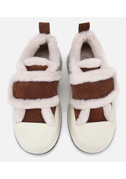 01AYH316800A370 KADIN Süet Deri Taba Kürklü Kalın Bantlı Spor Ayakkabı