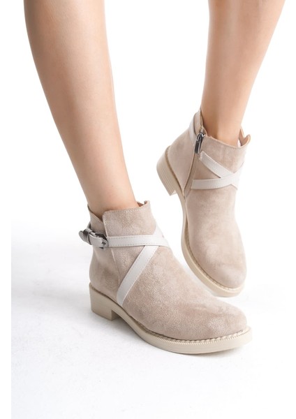 Almıla Fermuarlı Lastikli Ortopedik Taban Suya ve Soğuğa Dayanıklı Topuklu Süet Kadın Bot Tt Ten fırsatları