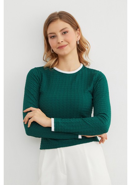 Bürümcük Kumaş Biyeli Bluz