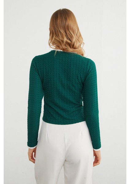 Bürümcük Kumaş Biyeli Bluz