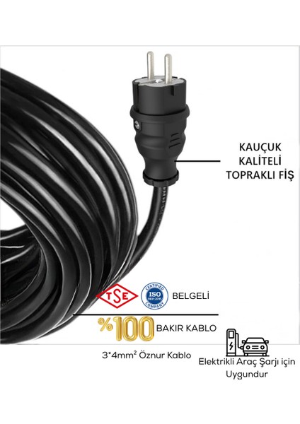 %100 Bakır 3*4mm2 Uzatma Kablo fiyatları