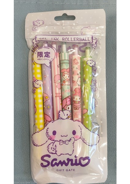6'lı Sanrio Karakter Figürlü Ince Uçlu Tükenmez Jel Kalem AD49803