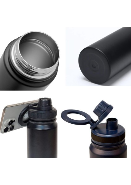 Paslanmaz Çelik Termos 780 Ml-Manyetik Telefon Tutuculu