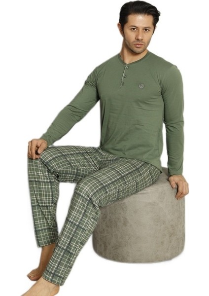 Regal Mode Uzun Kollu Üç Düğmeli Erkek Pijama Takımı M/xxl